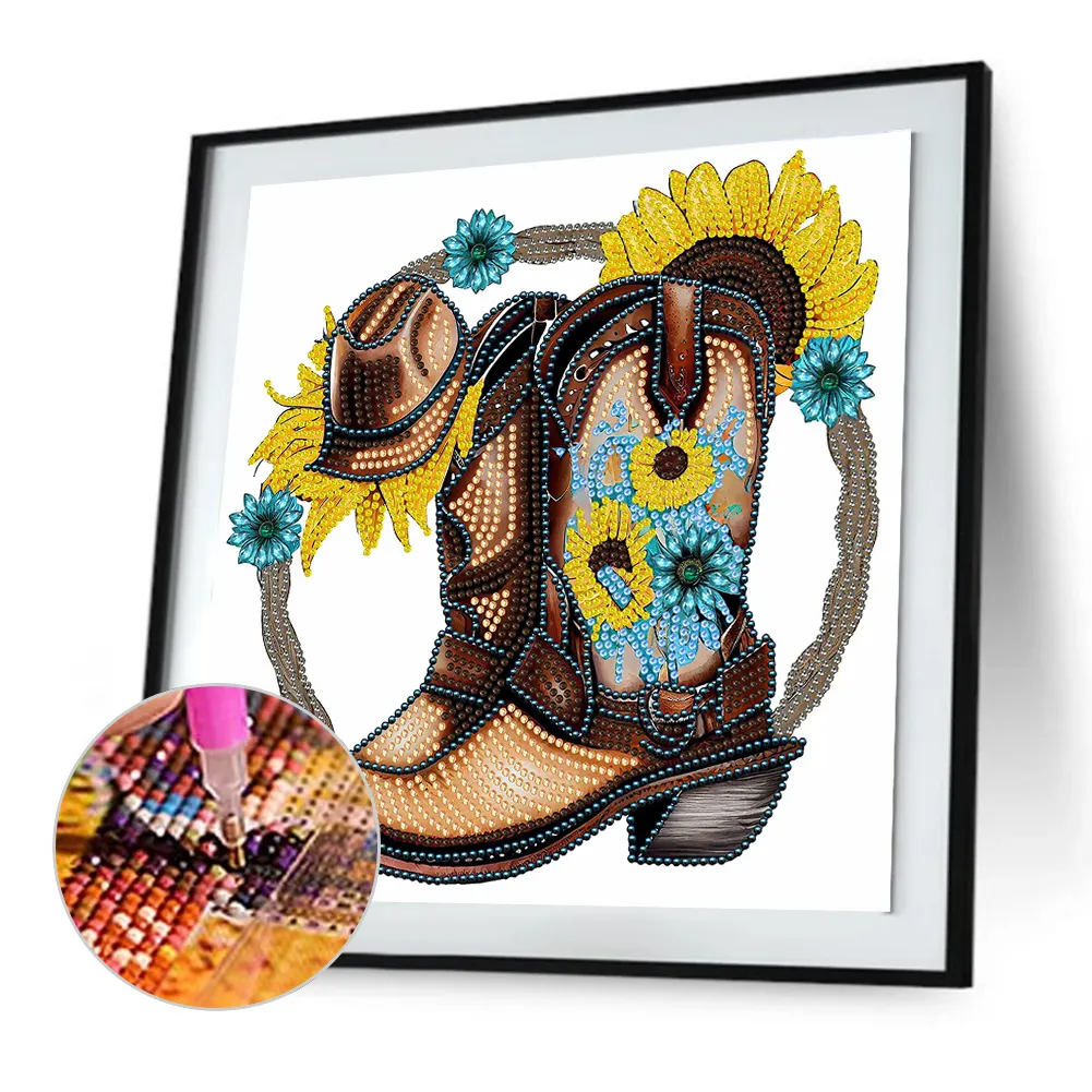 Special Shape Diamond Painting 30*30cm - Cowboy Boots