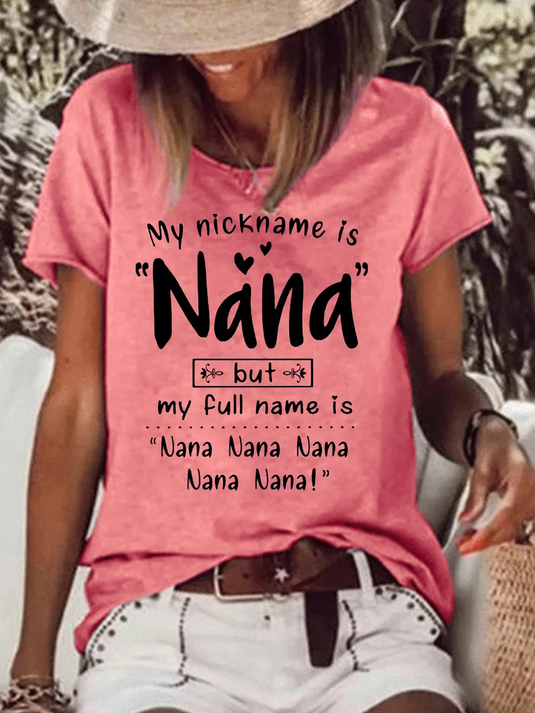 Cute Funny My Nick Name Is Nana But Full Name Is Nana Nana Shirt
