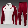 2024/2025 Bayern Munich Half-Pull Training Suit White-Red Football Shirt 1:1 Thai Quality