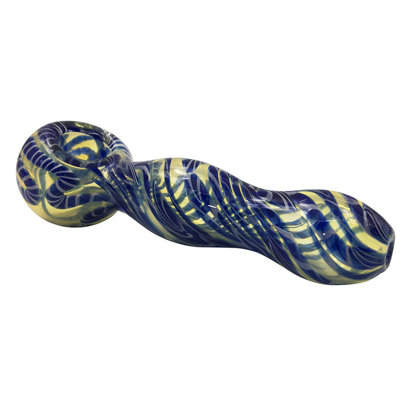 Hand Made Glass Spoon Pipes Stipe Colors From Glass Factory