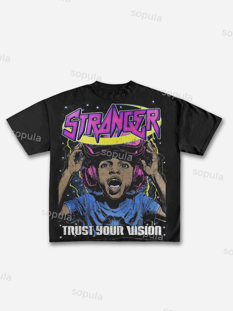 Vintage Trust Your Vision Graphic Cotton T-shirt - Sopula｜Premium Graphic Tees & Graphic Clothing