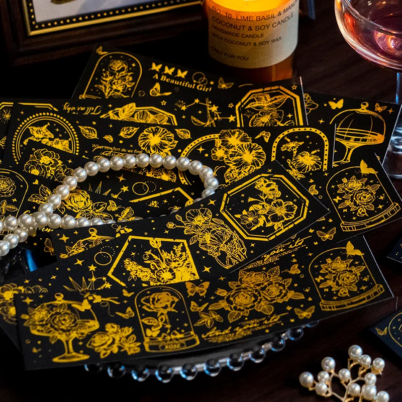 36 Pcs Vintage Foil Stamping Plant Sticker-Himinee.com