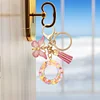DIY Pink Tassel Ring Letter Butterfly Keychain