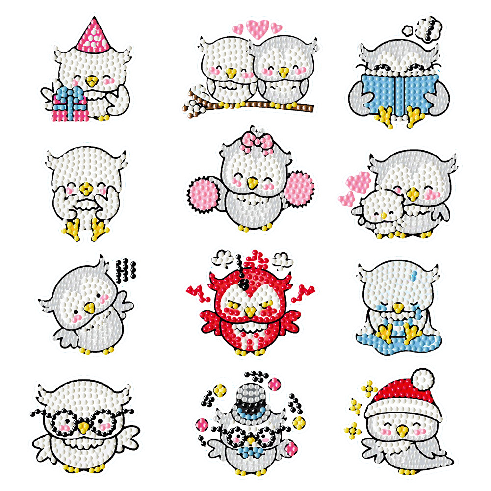 

2pcs Cartoon Owl - 5D DIY Craft Sticker, 501 Original