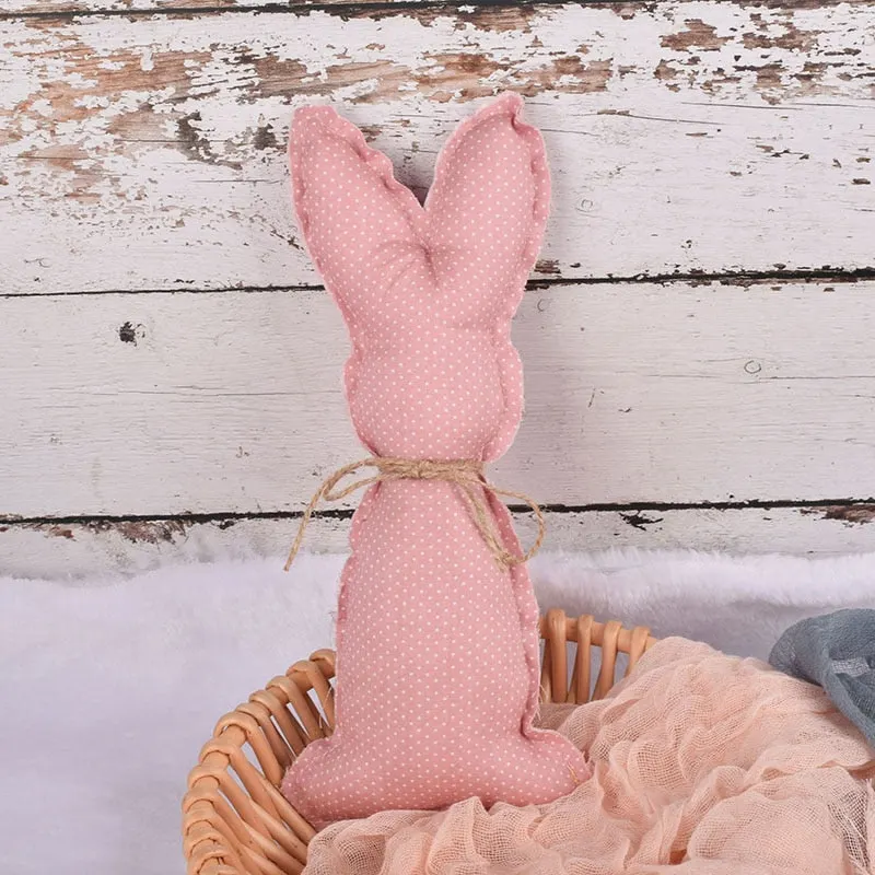 Easter Rabbit Pink Yellow Ornament Cute Cloth Bunny Doll for Spring Easter Home Party Decoration Kids Gift DIY Crafts Supplies