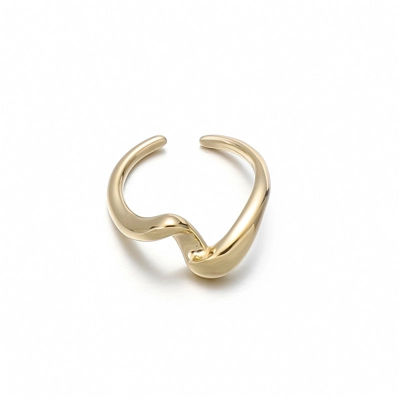 Minimalist Round Knot 304 Stainless Steel 18K Gold Plated Plating Open Rings