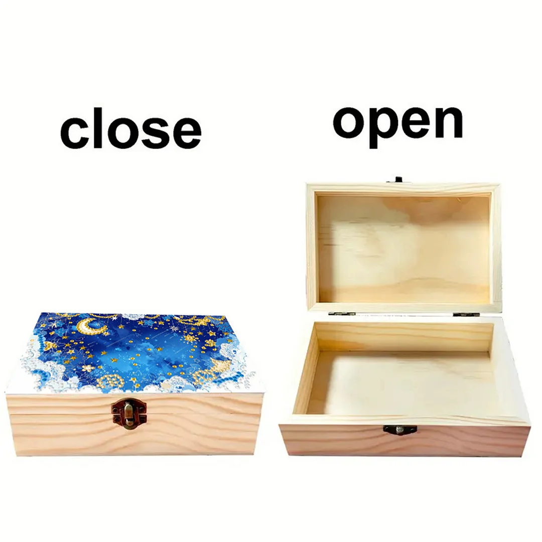 Black Night Stars DIY Wooden 5D Diamond Art Diamond Art Storage Box for Adults