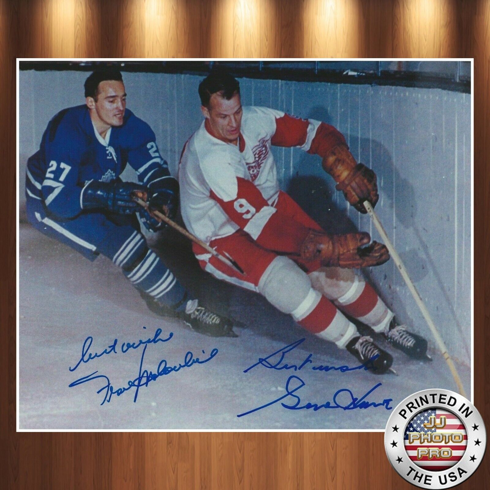 Gordie Howe Mahovlich Autographed Signed 8x10 Photo Poster painting (Red Wings HOF) REPRINT