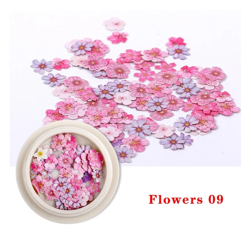 Spring Summer Flower Nail Decoration Wood Pulp Paper Mini Daisy Simulation Flower Butterfly Fashion DIY Nail Art Design Charm