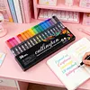 Dual Line Outline Markers with Shimmering Effect Sparkle Doodle Shimmer Marker Drawing Pens for Journaling Coloring Art Planning Supplies