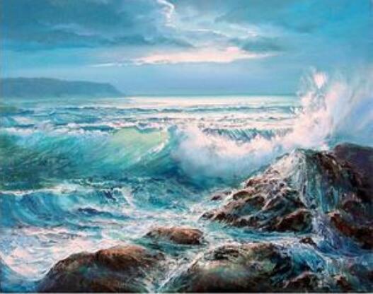 

Waves Crashing on Rocks – Paint By Numbers - 40*50CM, 501 Original