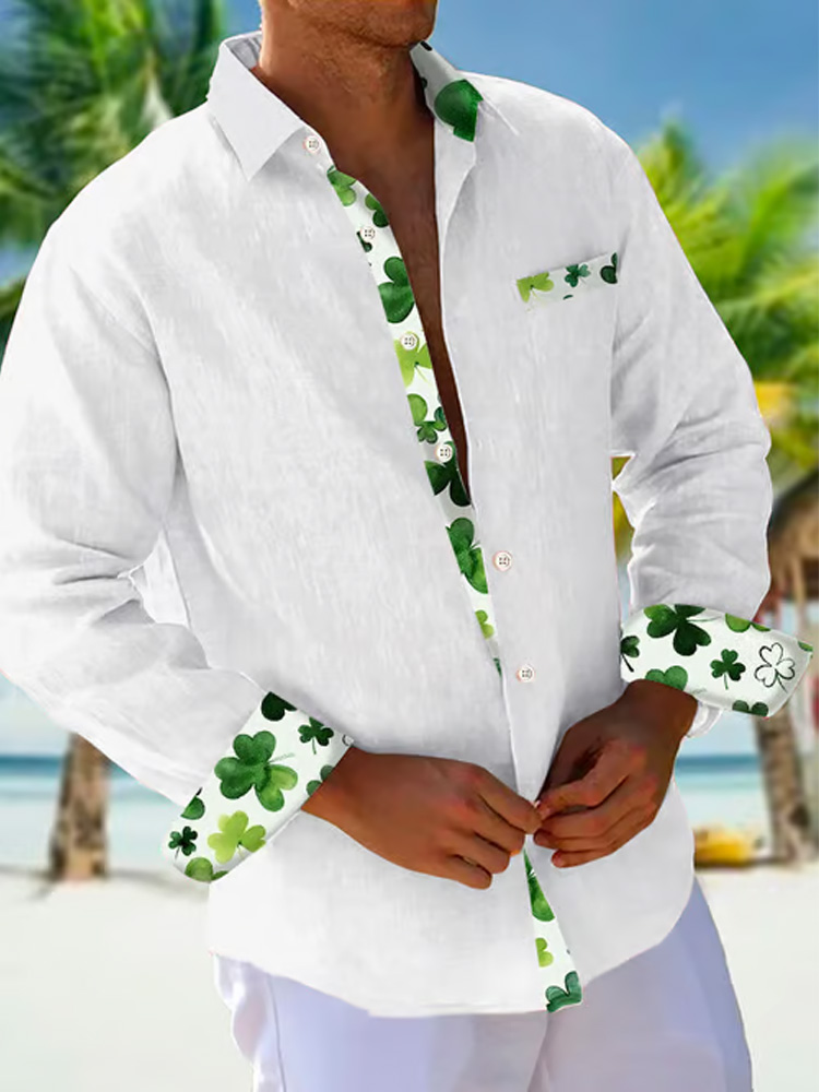 Comstylish Men's St. Patrick's Day Printed Hawaiian Shirt