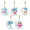 5Pcs DIY Diamond Painting Dolphin Keychain