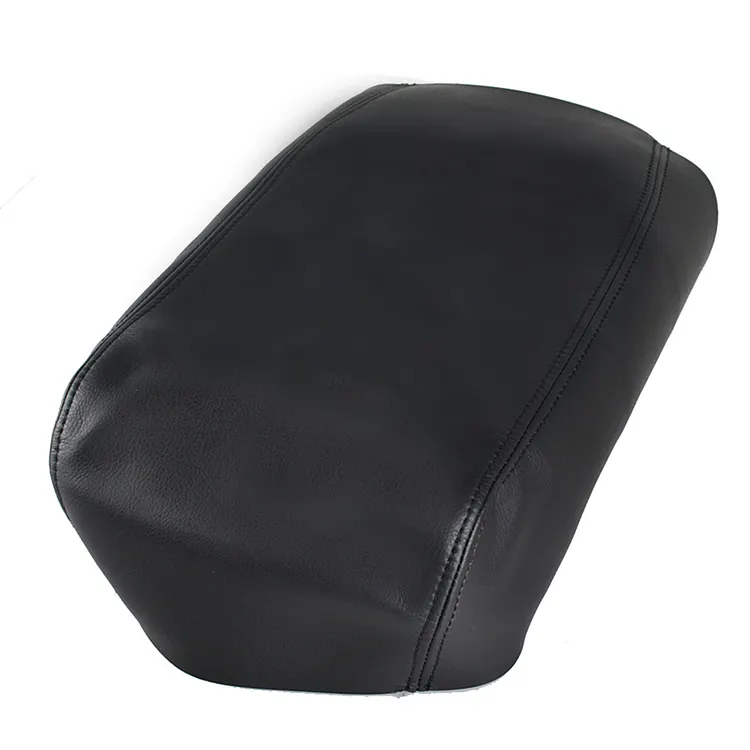 Silscvtt Black Leather Center Console Armrest Covers Replacement for Explorer 2011-2019