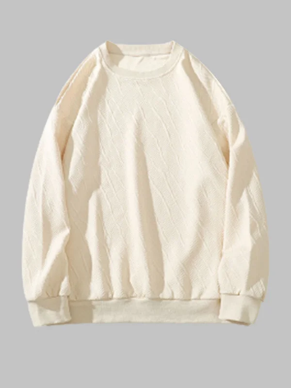 Men's Geometric  Vintage Jacquard Crewneck Sweatshirt