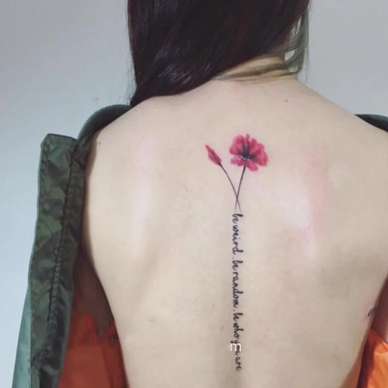 Waterproof Temporary Tattoo Stickers Sexy Flower Alphabet Tattoo Flash Tattoo Back Female Male