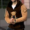 Teddy Bear Warm Men's Lamb Wool Hoodie by Inlyline
