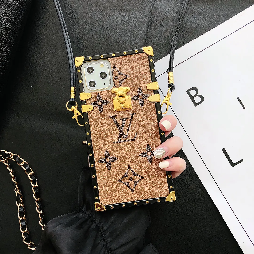 Classic LV Monogram Canvas Leather iPhone Crossbody Case Samsung Galaxy Cover