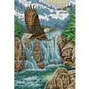 >SALE<Full Embroidery Cotton Thread 11CT Printed Waterfall Eagle Cross Stitch 50x70cm