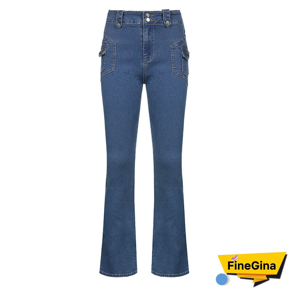 Low Waist Pocket Cargo Jeans