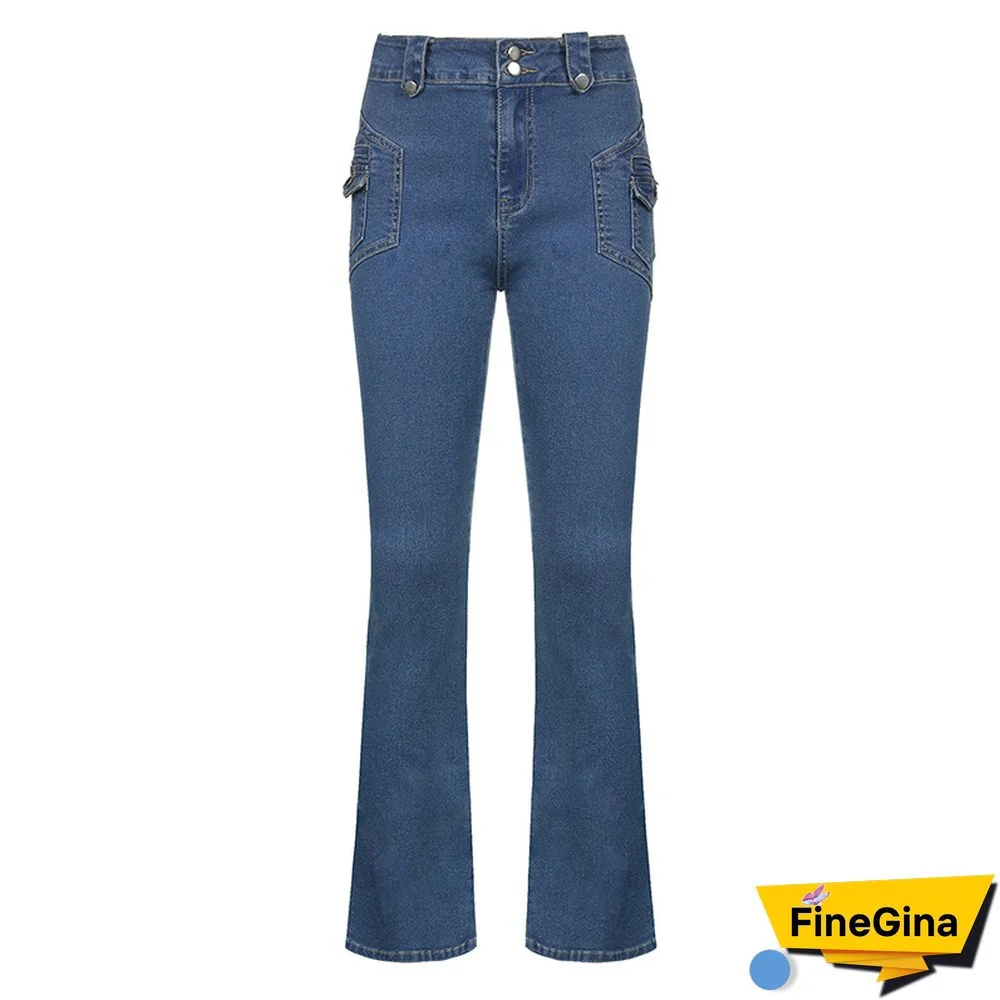 Low Waist Pocket Cargo Jeans