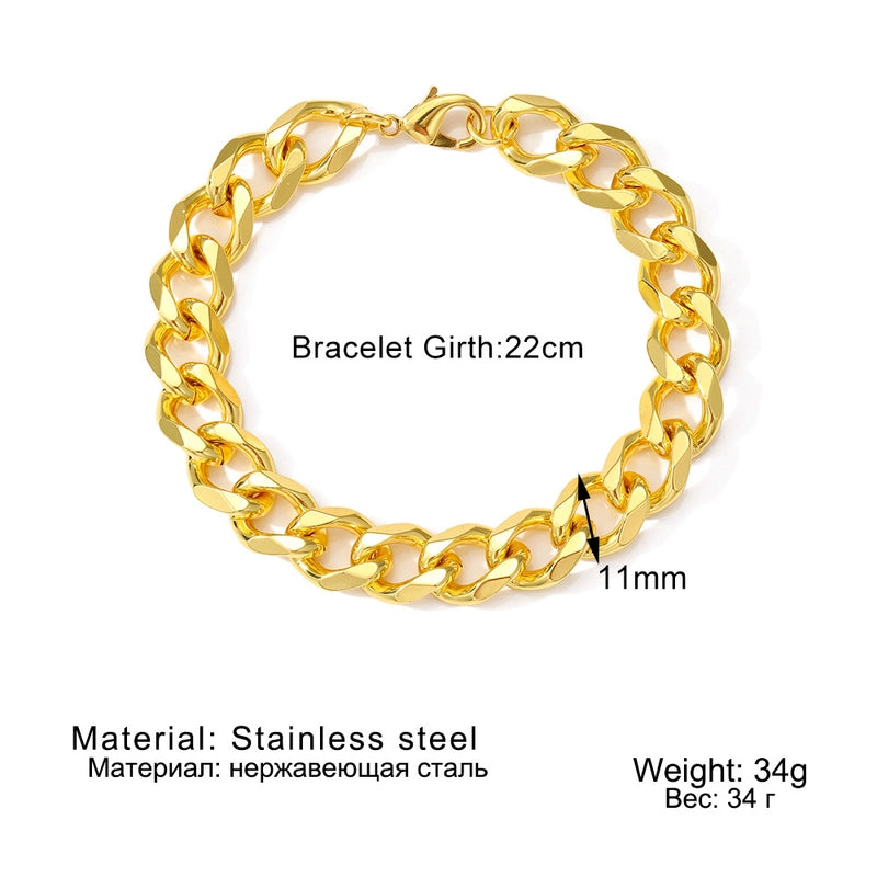 Hip-Hop Solid Color 304 Stainless Steel Men’s Bracelets