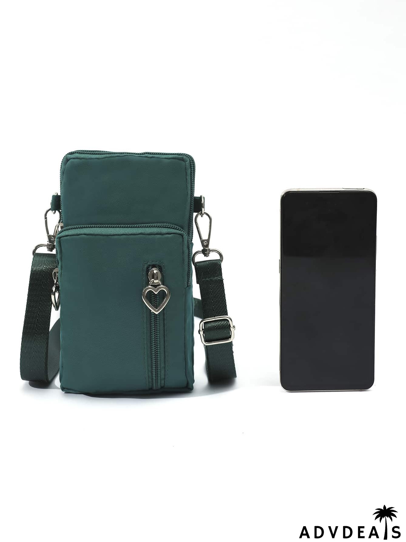 Heart Zipper Front Phone Wallet