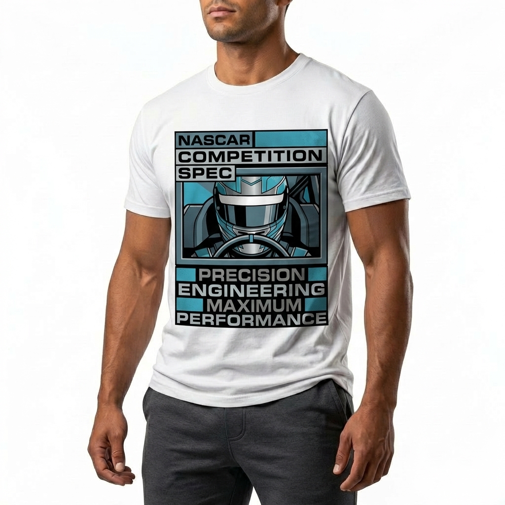  Men's American Racing-themed Casual Printed Short-Sleeved T-shirt Avantcool