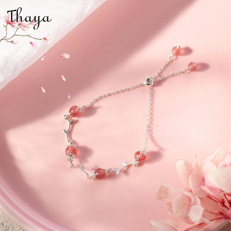 Thaya Blossom Strawberry Crystal Bracelet