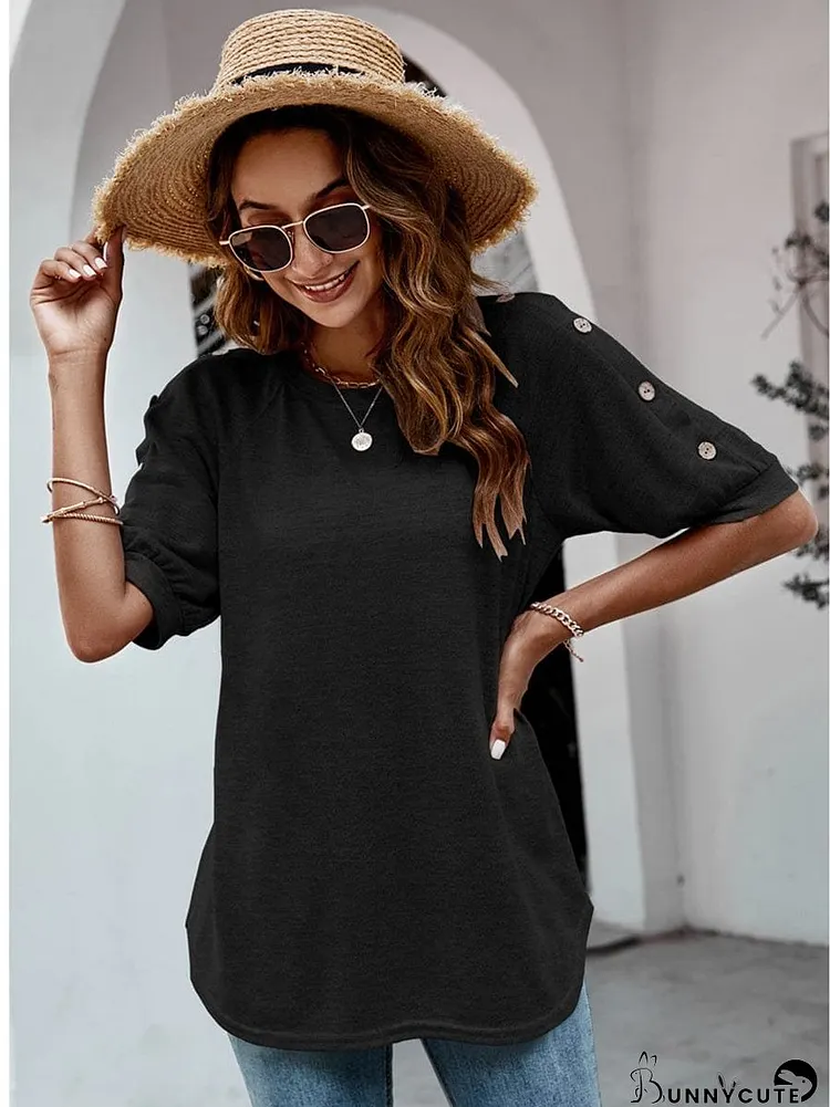 Relaxed Fit Button-Up T-Shirt
