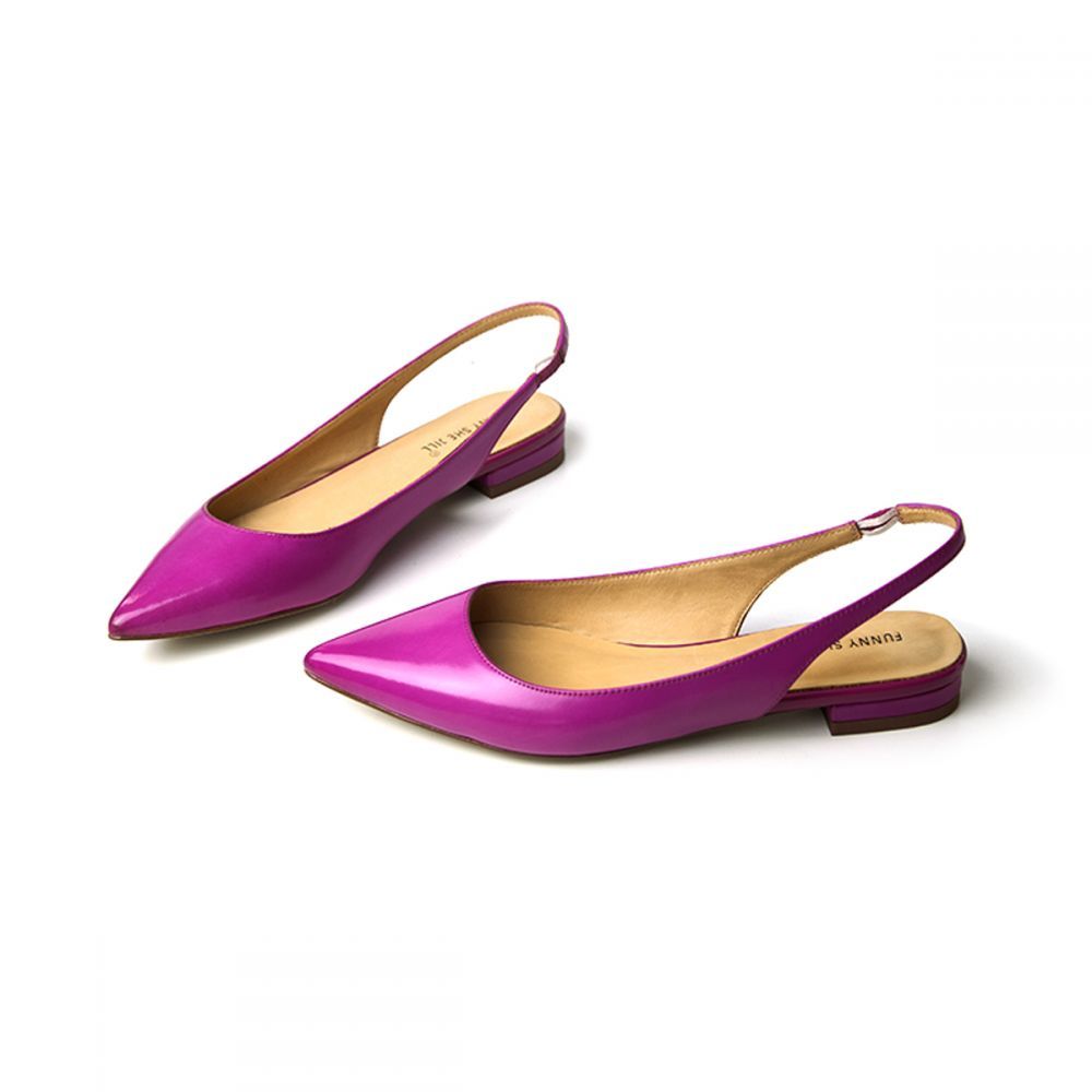 Pointed Toe Slingback Shoes Kitten Heel Flats