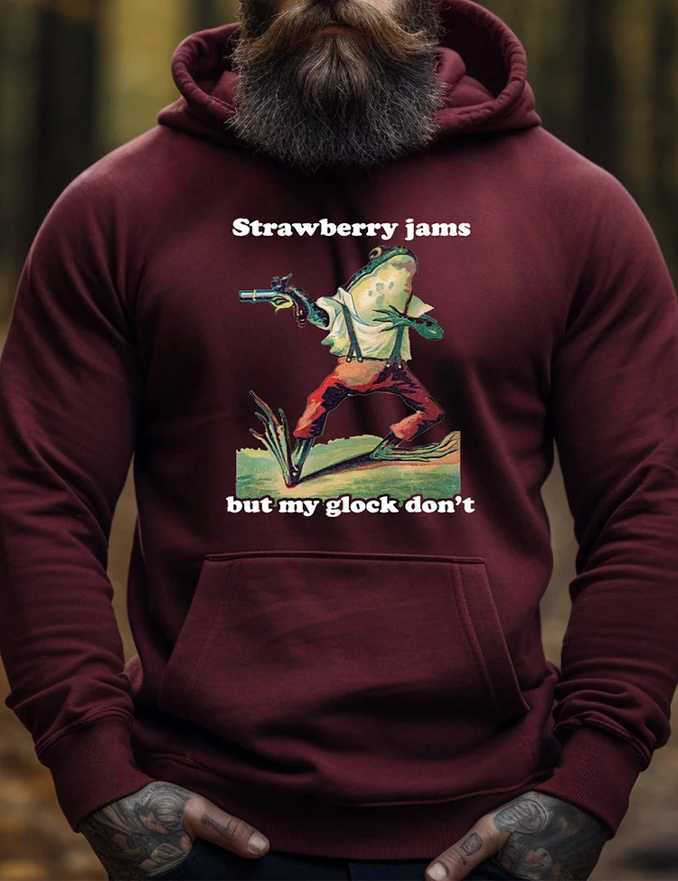Strawberry Jams But My Glock Don't Men's Hoodie