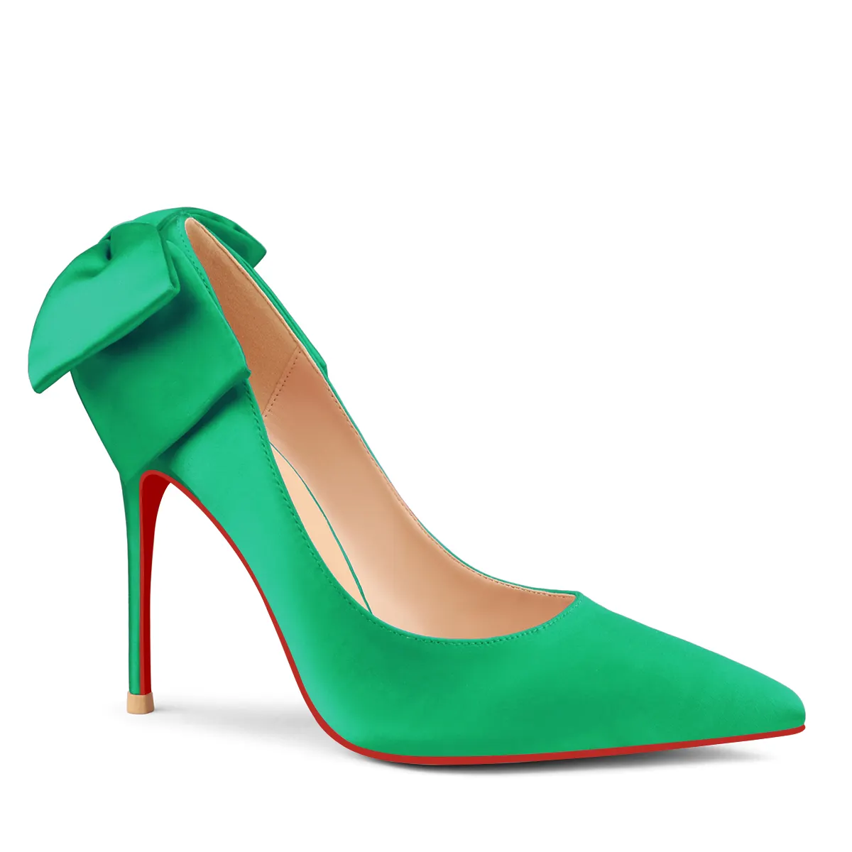 100mm Women's Silk Stiletto Pumps Pointed Toe Bridal Wedding Heel Party Shoes-vocosishoes