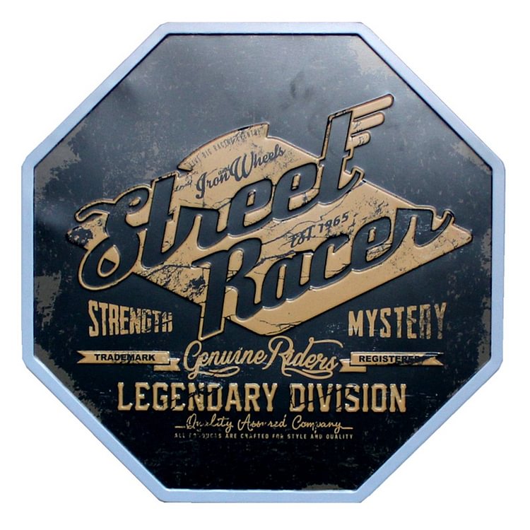 Racer - Octagon Shape Vintage Tin Sign - 30*30CM