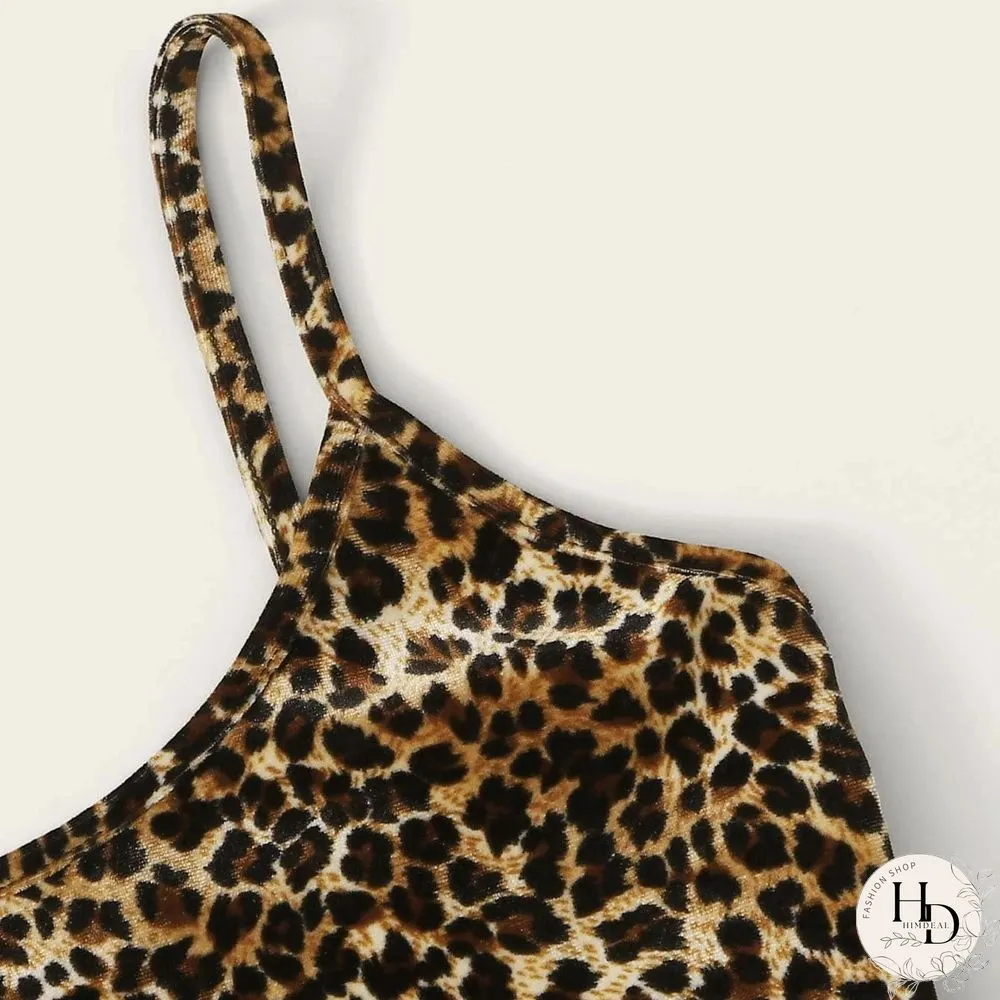 Leopard Women Thin Wild Camis Vest Tank Tops Female Summer Sexy Strap Basic Crop Slim