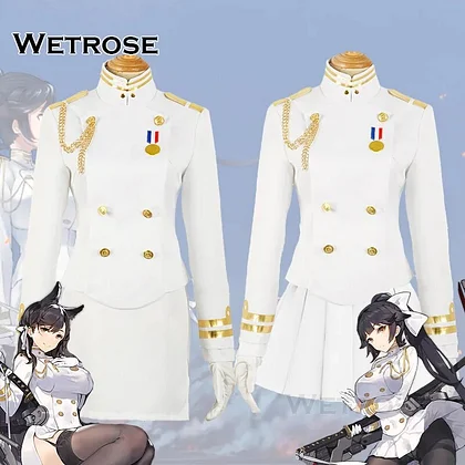 [Wetrose] In Stock Atago Takao IJN Cosplay Costume Suit Uniform Azur Lane Fleet Girls Full Set Wig Halloween Xmas