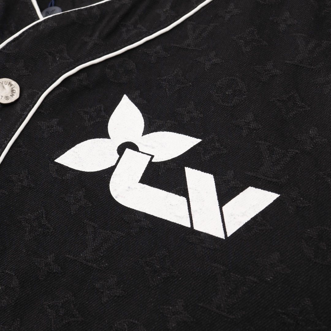 LV牛仔提花棒球服襯衫印花圖