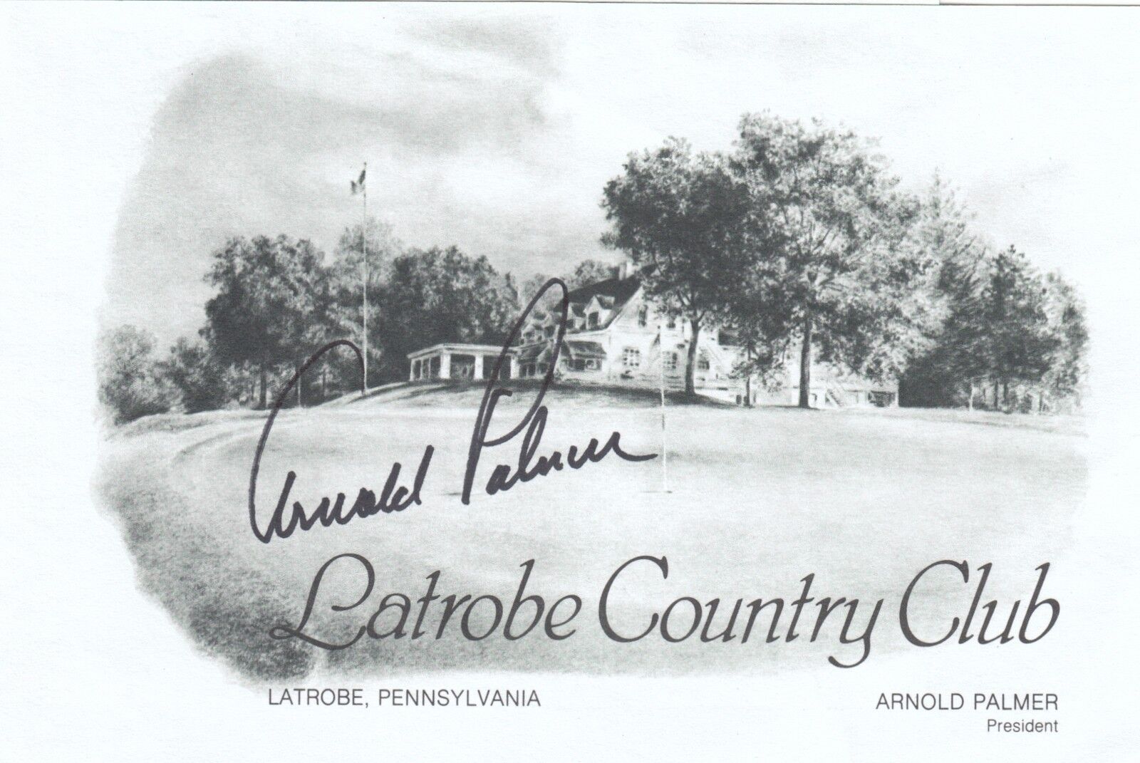 Arnold Palmer Latrobe Scorecard signed W/JSA Certification