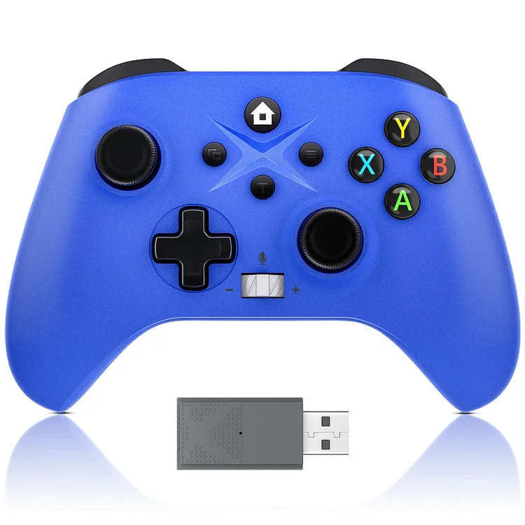 Bonadget Xbox One Controller Wireless, 2.4GHz Adapter for Xbox One, Xbox One S/X, Xbox Series X/S Consoles, PC Window - with Share Button/Built-In Volume Controls/Matte Texture – Shock Blue