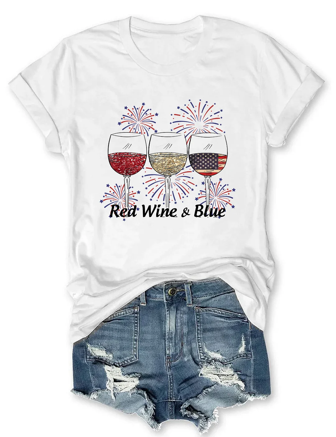 Red Wine And Blue T-shirt