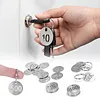 [US Local Warehouse] 25mm Number Tags with Rings 304 Stainless Steel Key ID Tag Hollow Round Metal Numbered Labels 1 To 500 for Restaurant Bar and Cafes