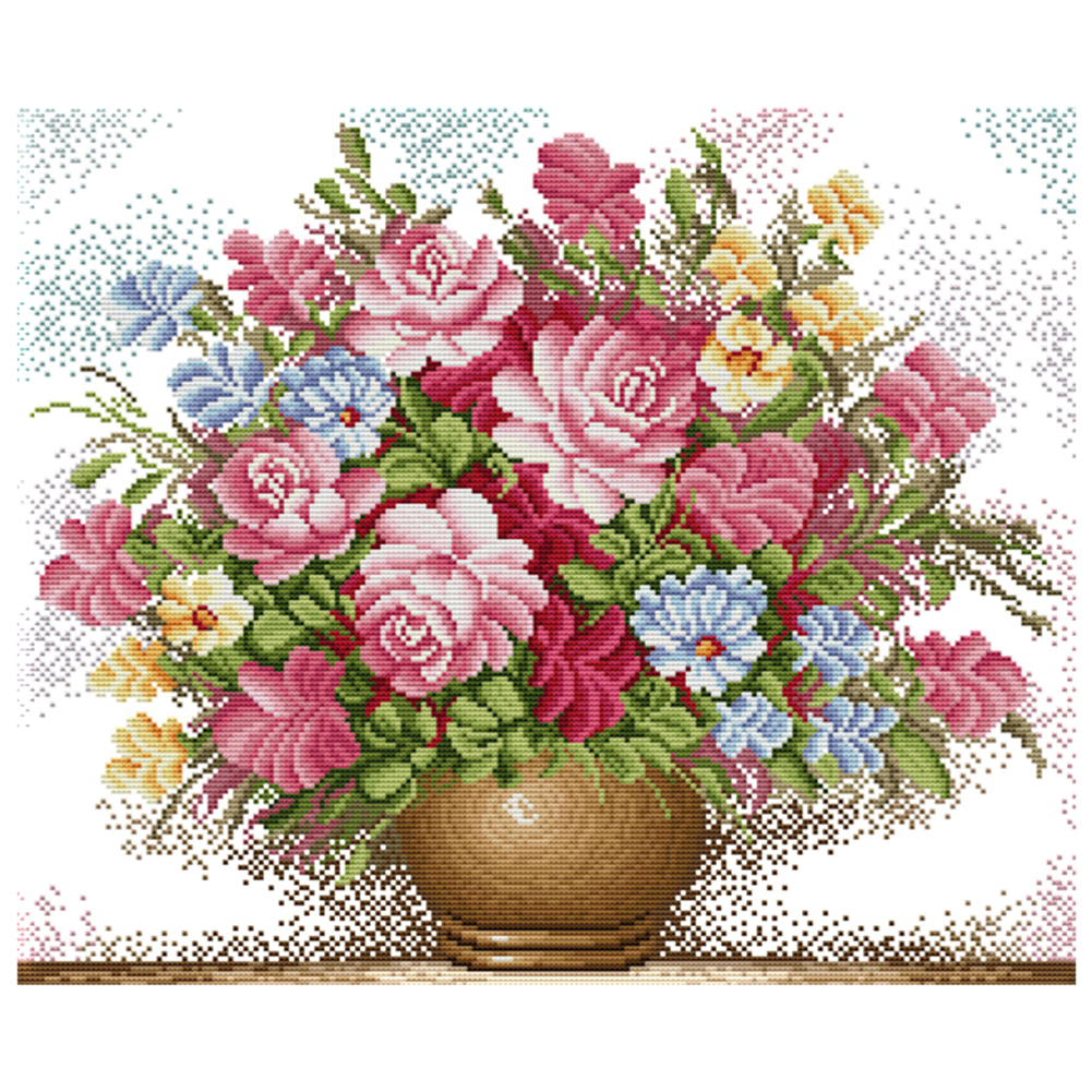 

Rose - 14CT Stamped Cross Stitch - 46*40CM, 501 Original