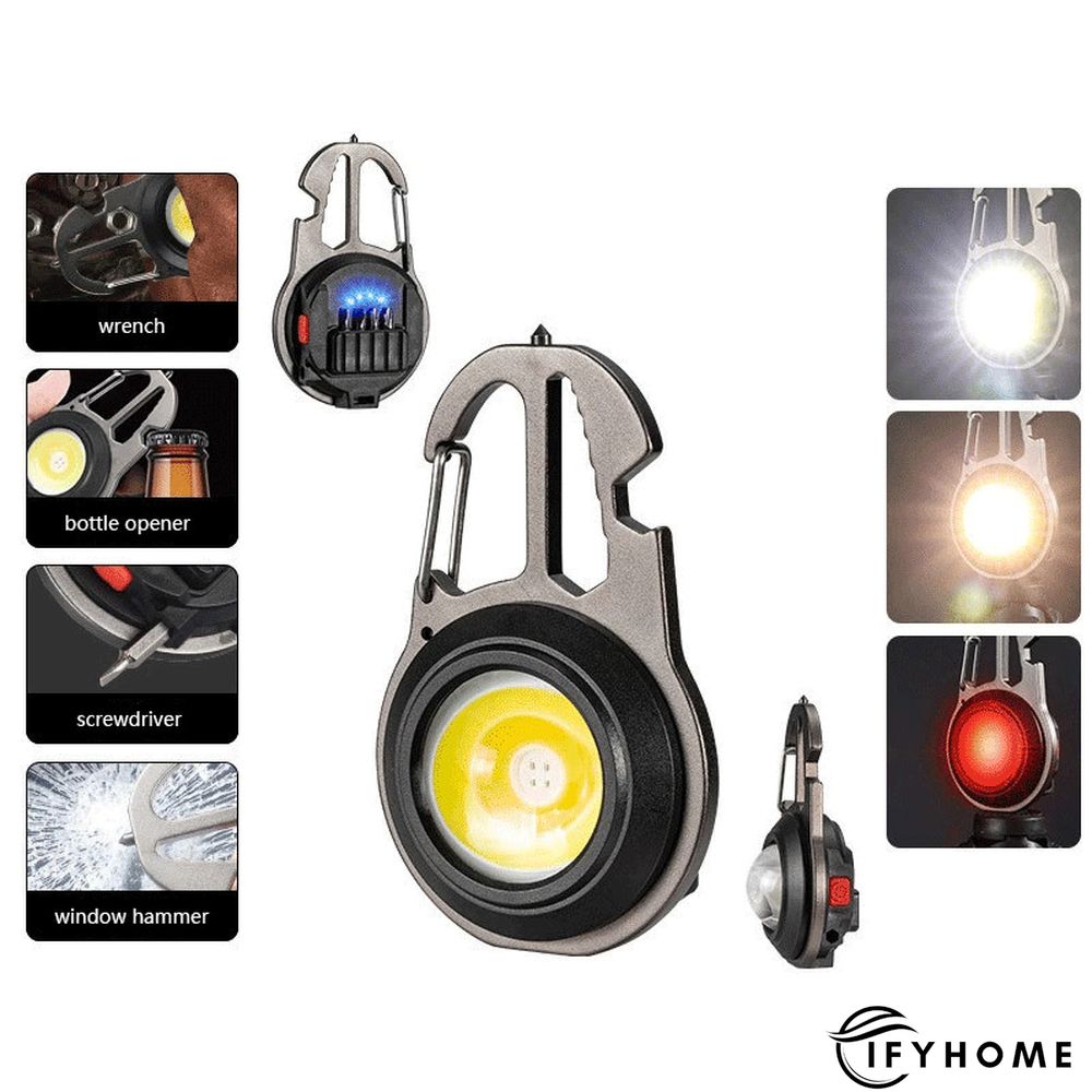 Multifunctional Min USB Charging Outdoor Camping Emergency Flashlight Keychain Light | IFYHOME