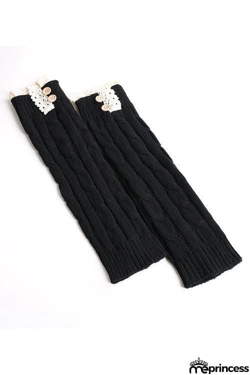 Lace Rim Braided Leg Warmers Lace Rim