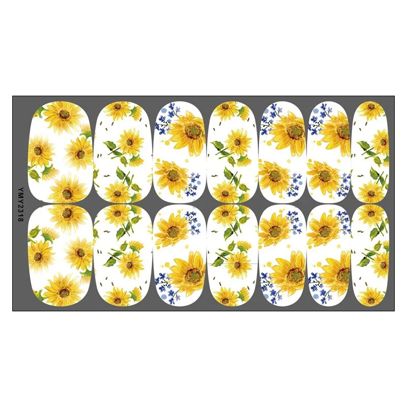 Nail Accessories Sunflower Nail Stickers Ins Spring and Summer Sunflower Small Daisy Plum Nail Stickers