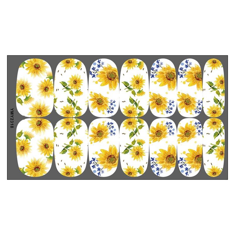Nail Accessories Sunflower Nail Stickers Ins Spring and Summer Sunflower Small Daisy Plum Nail Stickers
