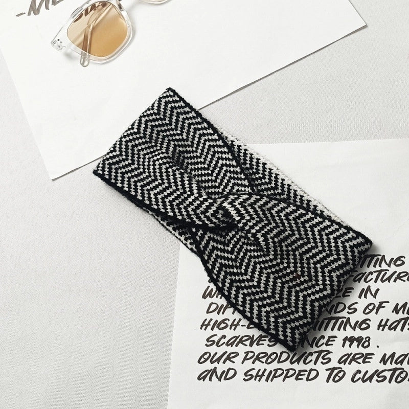 Women’s Elegant Stripe Knit Hair Band