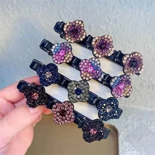 LAST DAY 50% OFF & Free Shipping - Sparkling Crystal Stone Braided Hair Clips