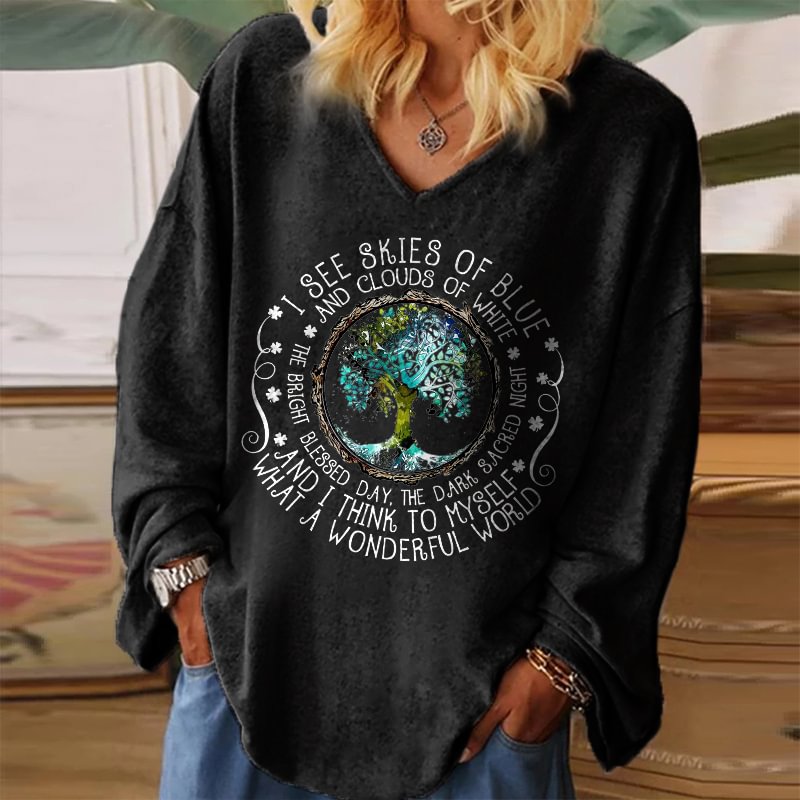 I See Skies Of Blue And Clouds Of White Printed T-shirt