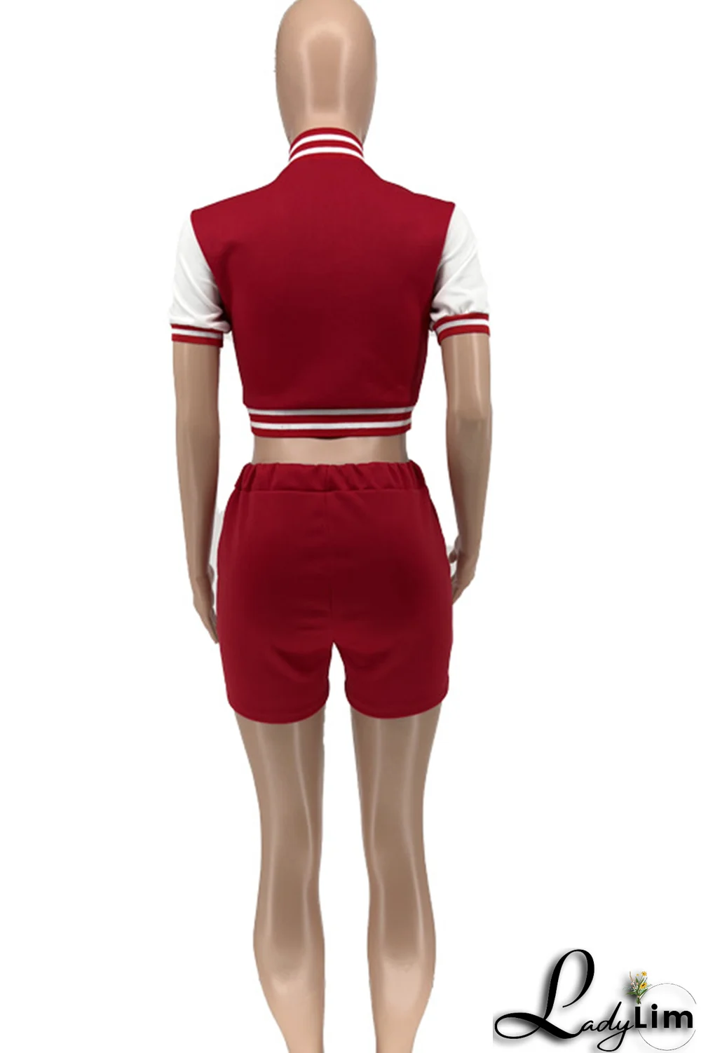 Coffee Casual Solid Split Joint Short Sleeve Two Pieces